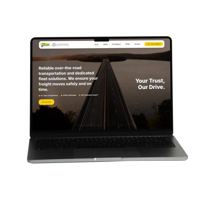 Villicana Transport trucking company website designed by Ghosxt
